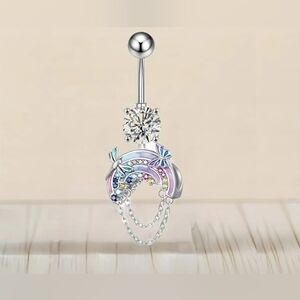 New! 2 For 25$ Colorful Rainbow Belly Button Ring